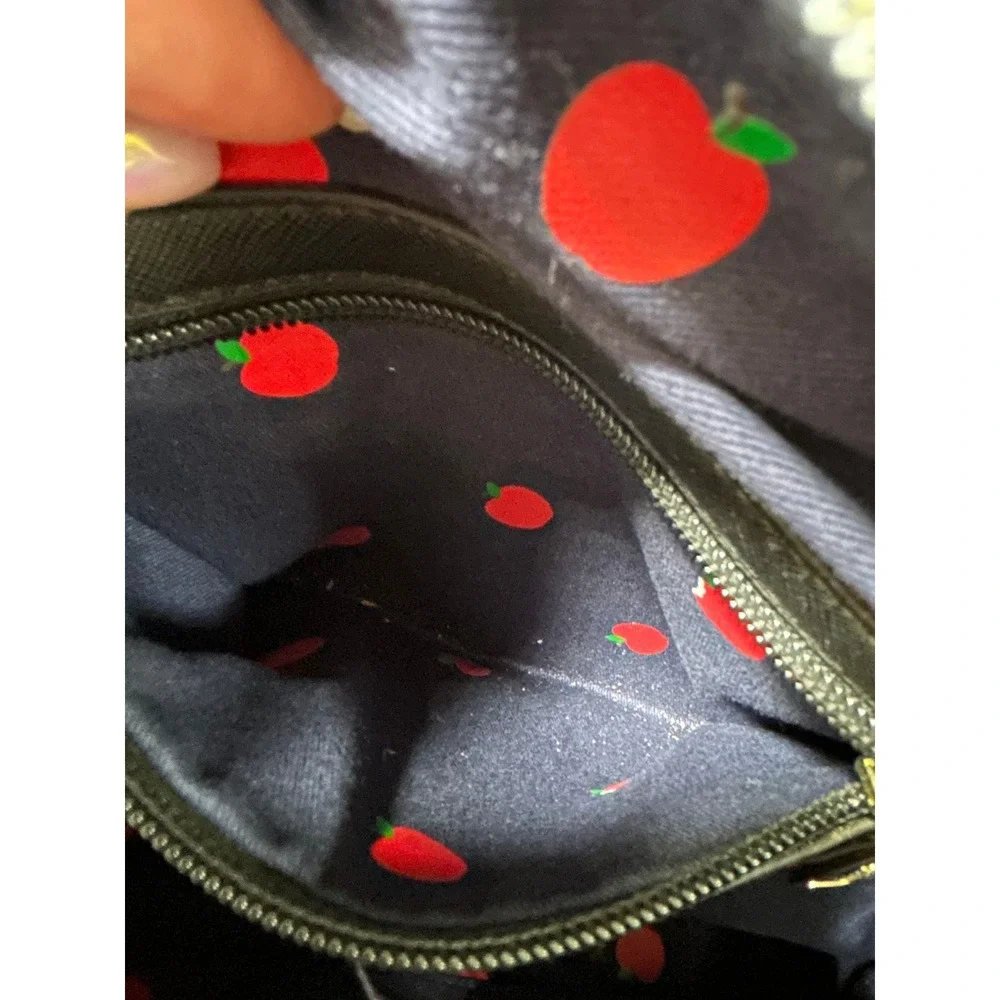 Loungefly Disney Snow White Navy Blue Saffiano Satchel Crossbody Bag Apple #975